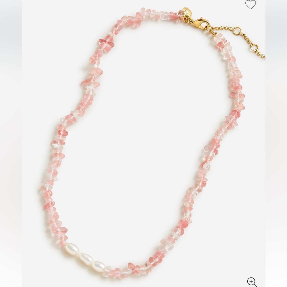 NWT J. Crew Pink semi-precious quartz W/Pearl accents.